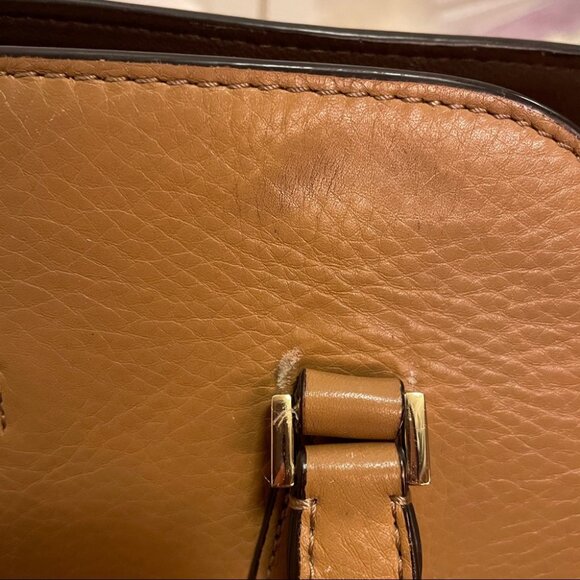 MICHAEL KORS Large Gia Satchel Tote Tan - Picture 8 of 14